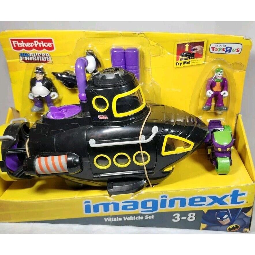 Fisher Price Imaginext Villain Vehicle Set DC Super Friends Penguin Joker Sub