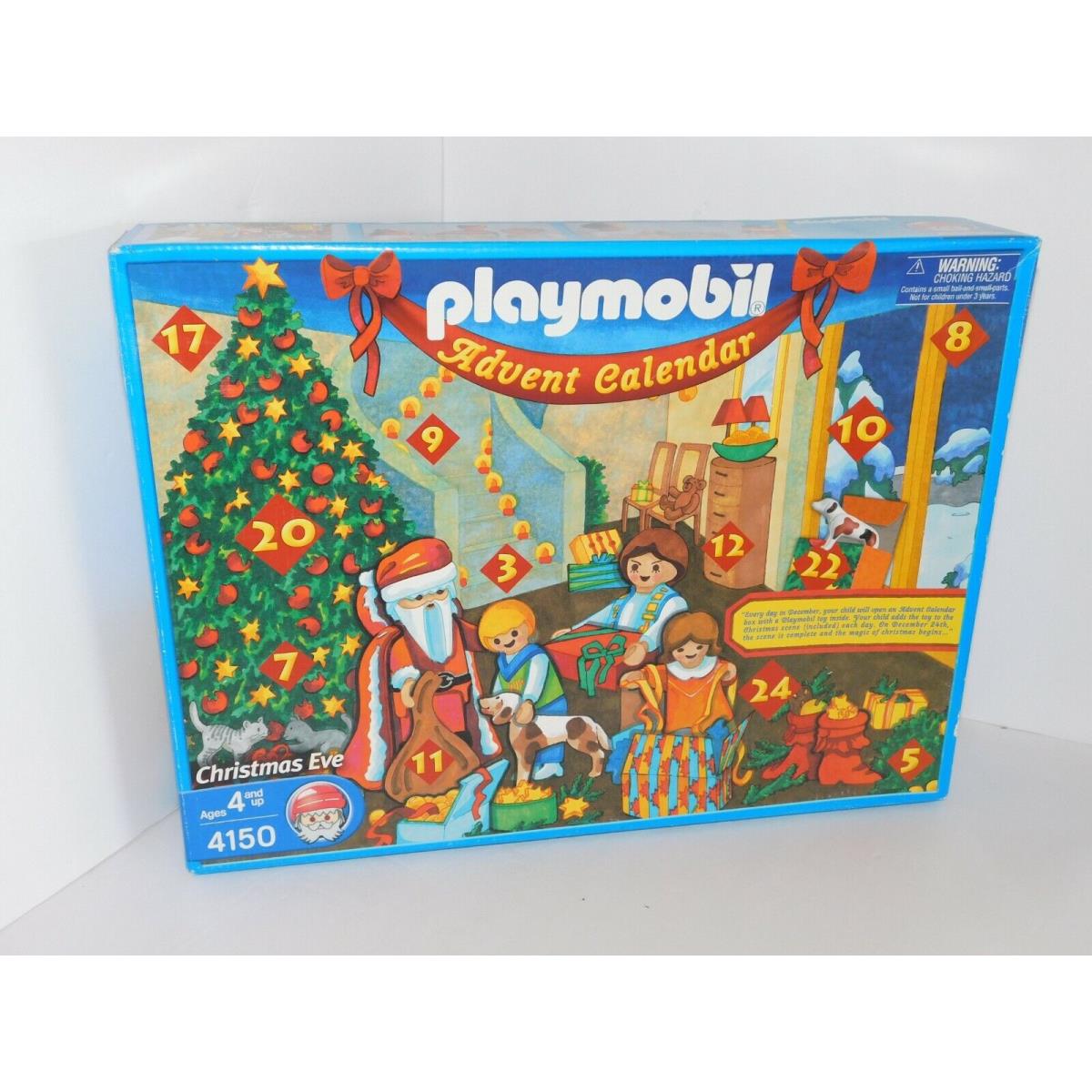 Playmobil Advent Calendar Christmas Eve 4150 Santa Tree Cats Dog 2003