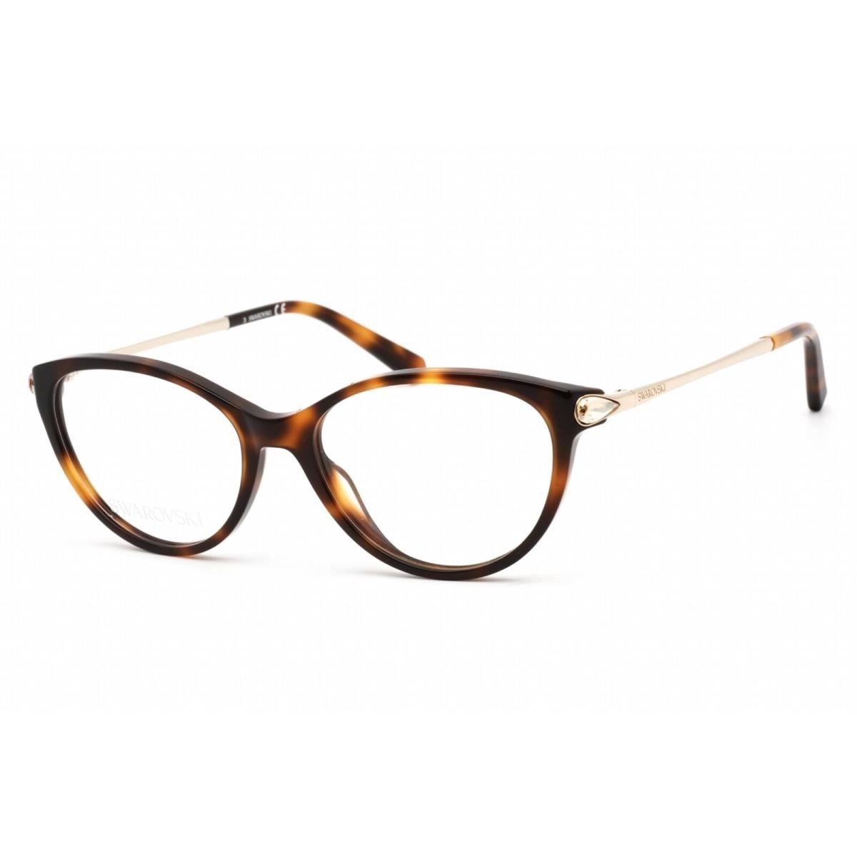 Swarovski Women`s Eyeglasses Dark Havana Cat Eye Plastic Frame SK5349/V 052