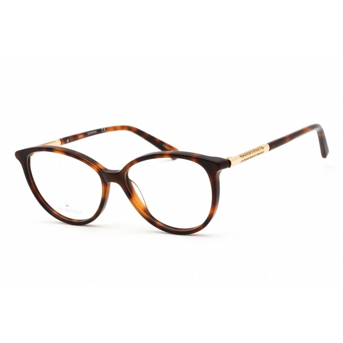 Swarovski Women`s Eyeglasses Dark Havana Oval Plastic Full-rim Frame SK5385 052