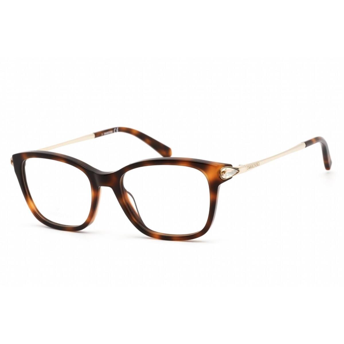 Swarovski Women`s Eyeglasses Dark Havana Cat Eye Plastic Frame SK5350 052