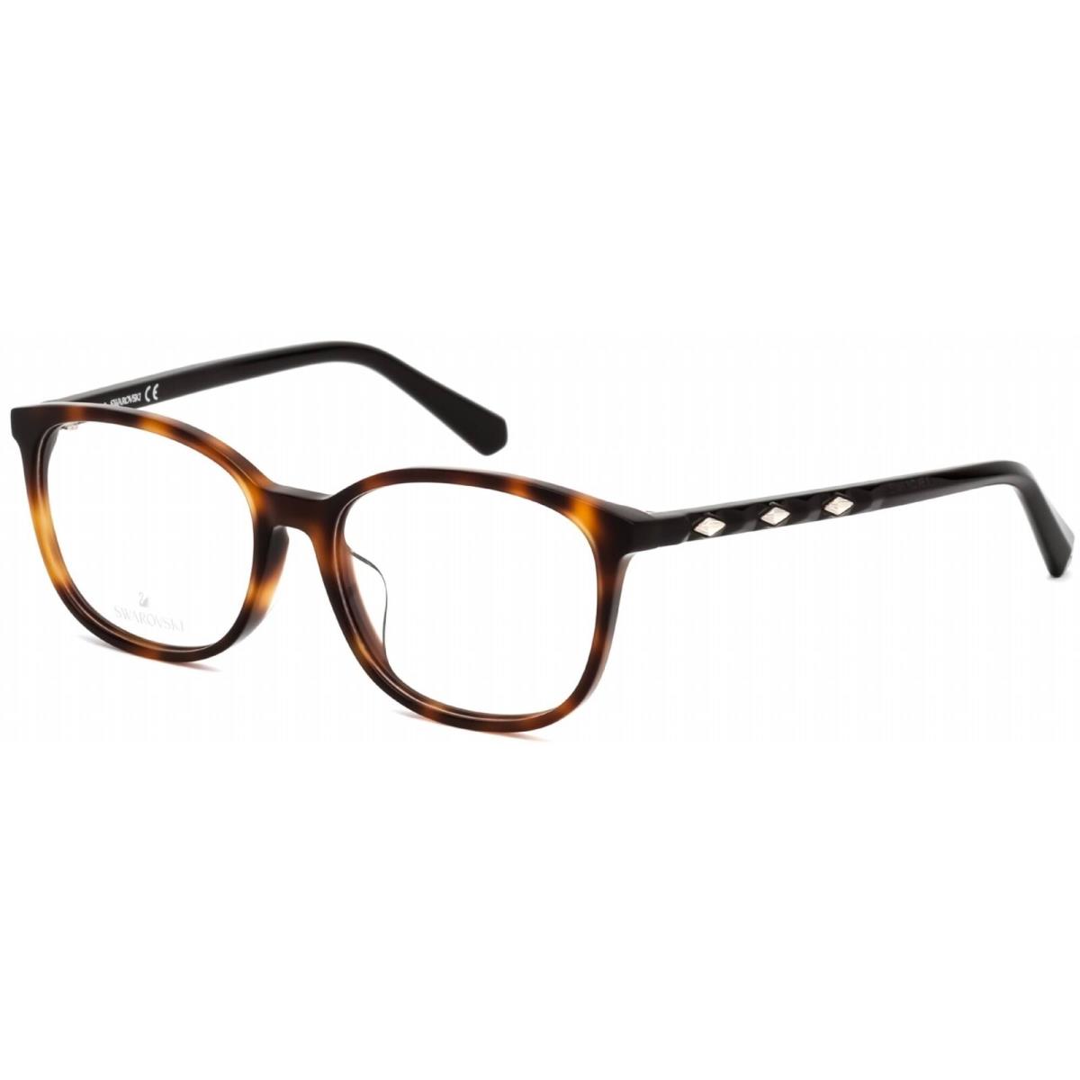 Swarovski Women`s Eyeglasses Dark Havana Rectangular Plastic Frame SK5300-F 052