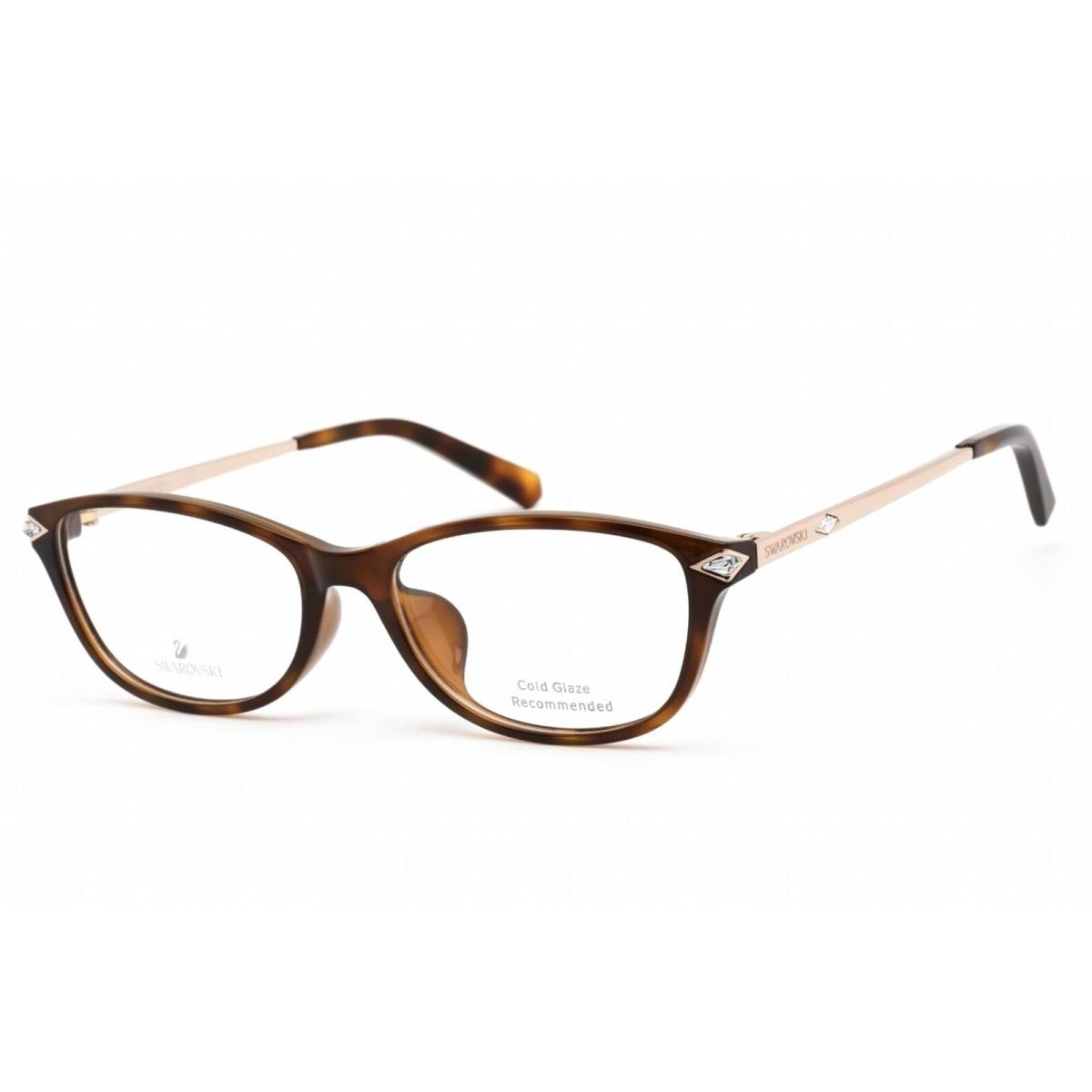 Swarovski Women`s Eyeglasses Dark Havana Cat Eye Plastic Frame SK5293-D 052