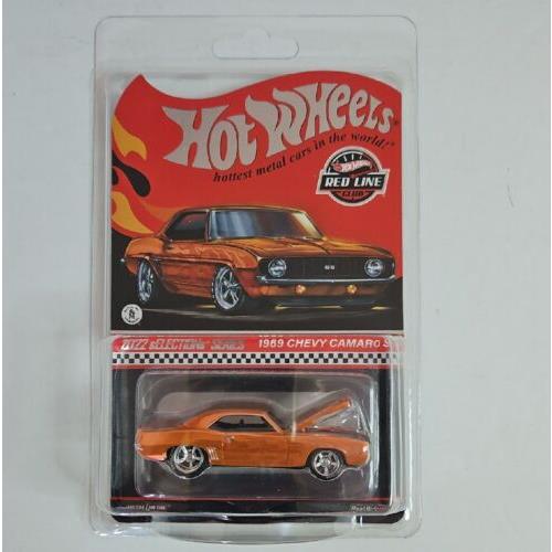 Hot Wheels 1969 Chevy Camaro SS Chrome Orange `69 Rlc Red Line Club Selections