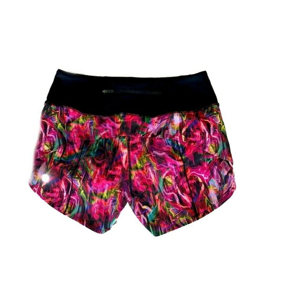 Lululemon Speed Up Mid-rise Short 4 Hyper Flow Pink Multi / Black Size 4