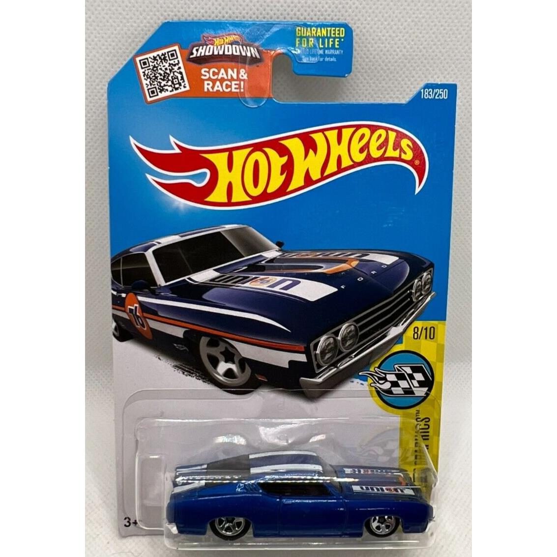 Hot Wheels HW Speed Graphics 8/10 `69 Ford Torino Talladega Blue Missing Tampo