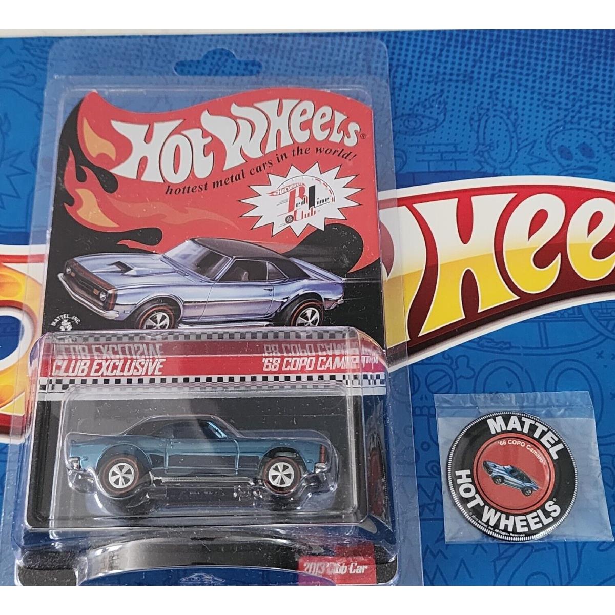 Hot Wheels 2013 Rlc Club Exclusive Blue 68 Copo Camaro 455/4500 W/ Pin Low