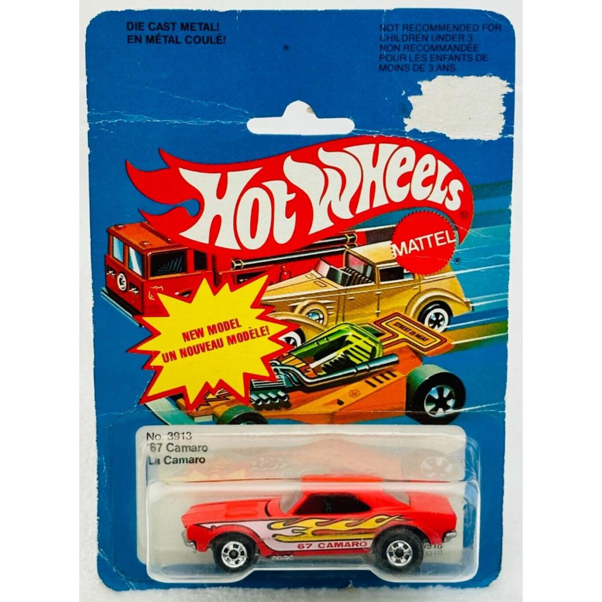 Hot Wheels Blackwall 67 Camaro Red 3913 Blister Blisterpack ON Canadian Card