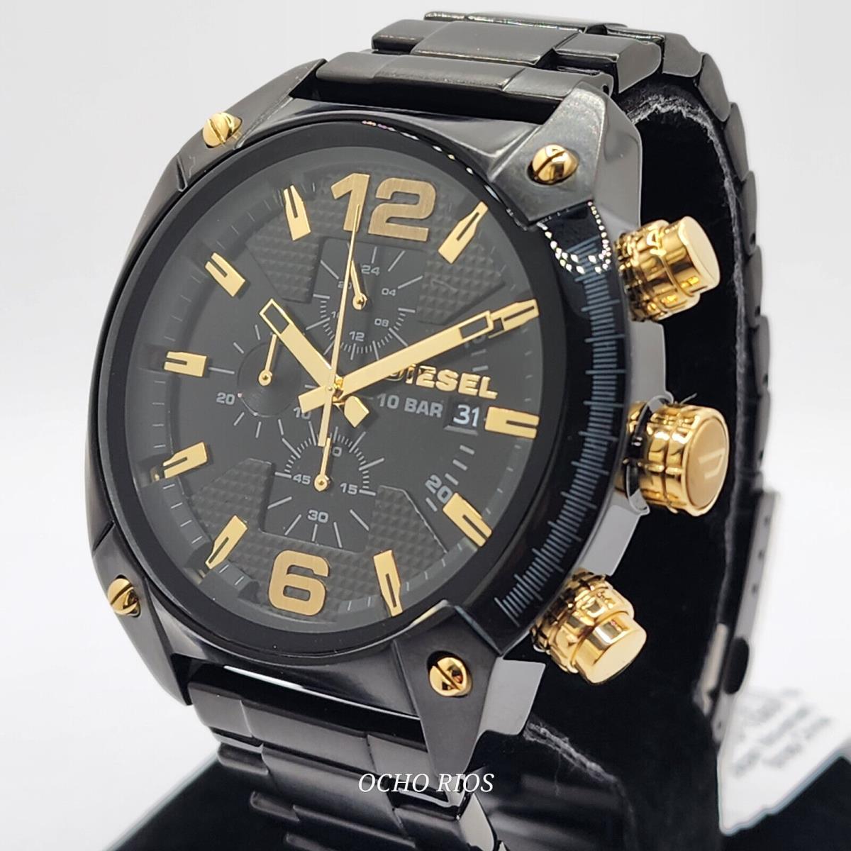 Diesel Men`s Watch Overflow Three-hand Black Steel Watch DZ4504