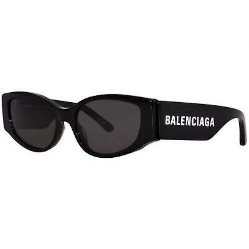 Balenciaga BB0258S 001 Sunglasses Women`s Black/grey Lenses Cat Eye 58mm