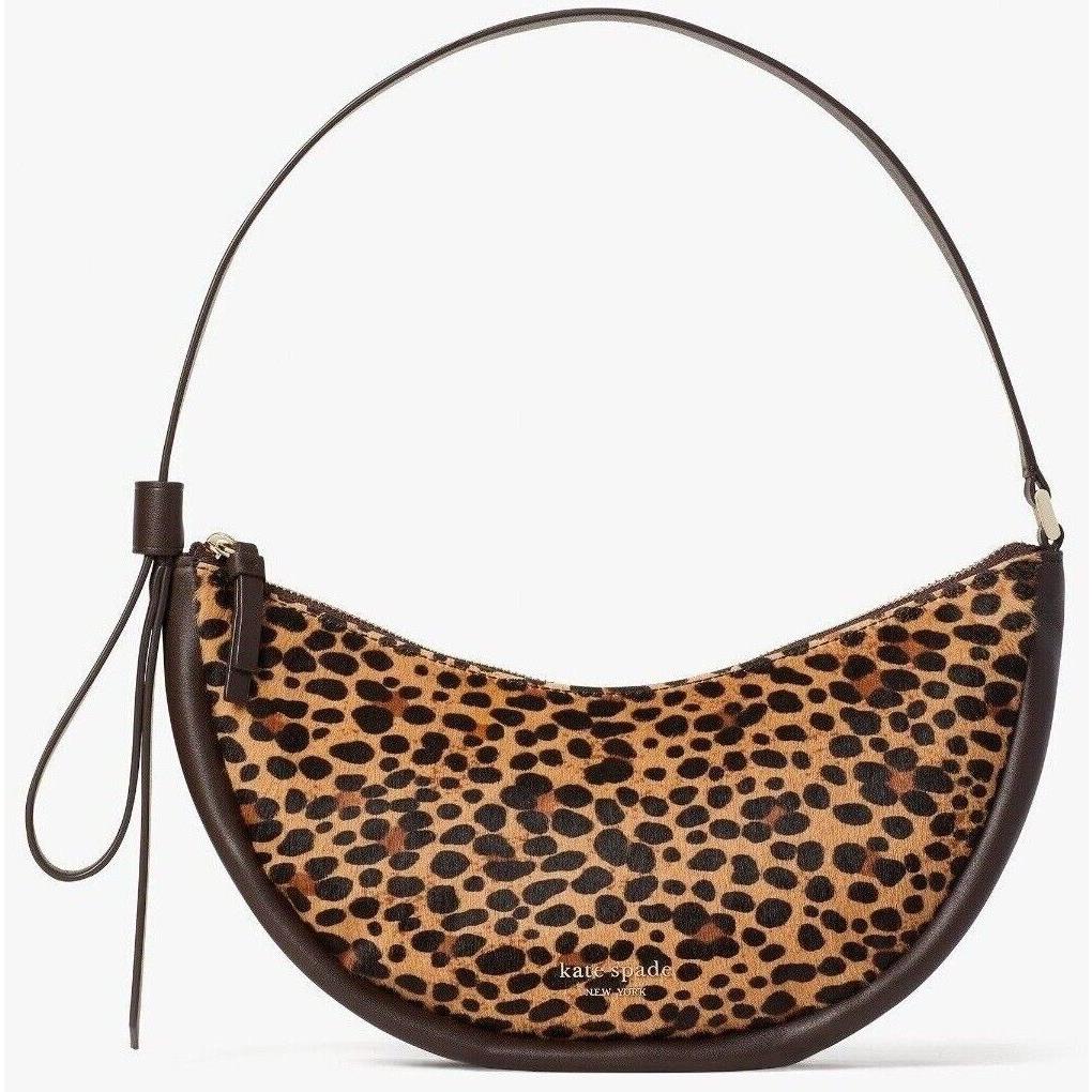 Kate Spade Smile Shoulder Bag Leopard Calf Hair Cheetah K4444 Leopardo FS