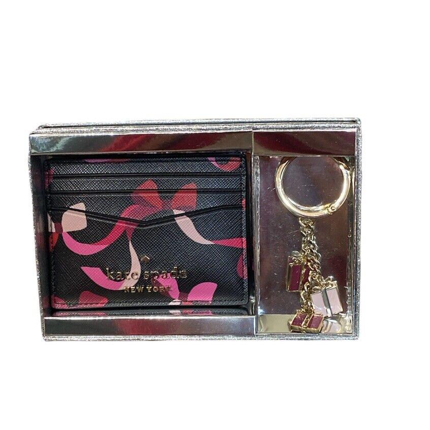 Kate Spade New York Staci Boxed Card Holder and Key Fob Black Multi