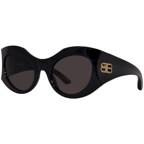 Balenciaga BB0256S 001 Sunglasses Women`s Black/grey Lens Butterfly Shape 56mm
