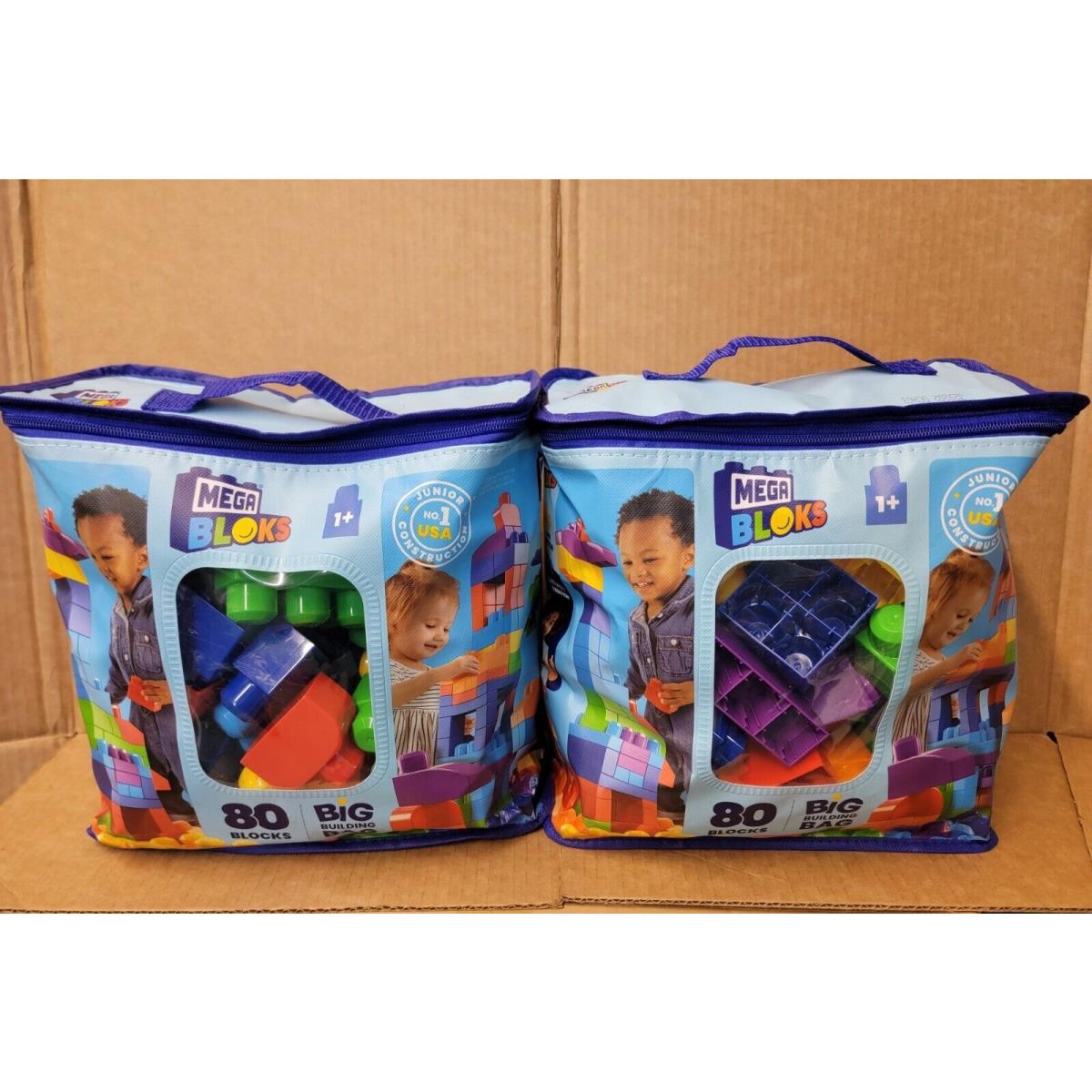 2 Big Building Bags Mega Bloks 160 Pieces Fisher Price Toddler Set