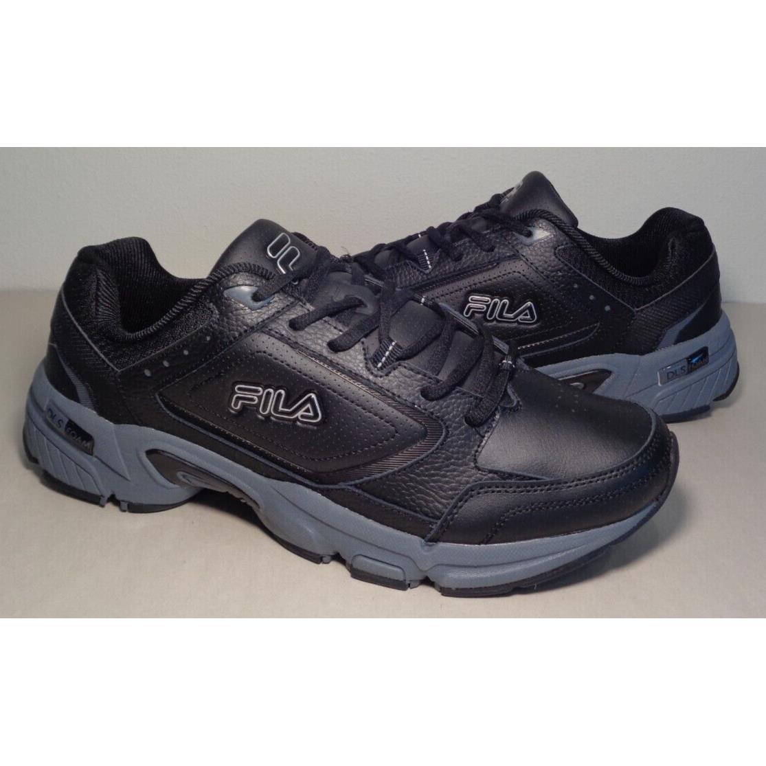 Fila Size 11.5 M Memory Decimus 7 Black Leather Sneakers Men`s Shoes