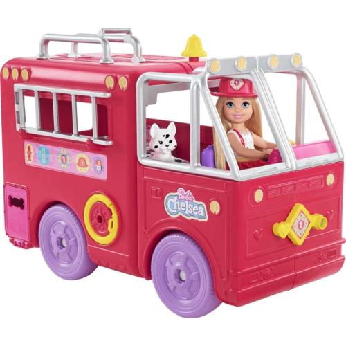 Barbie Chelsea Fire Truck Playset Doll 6 Inch Fold
