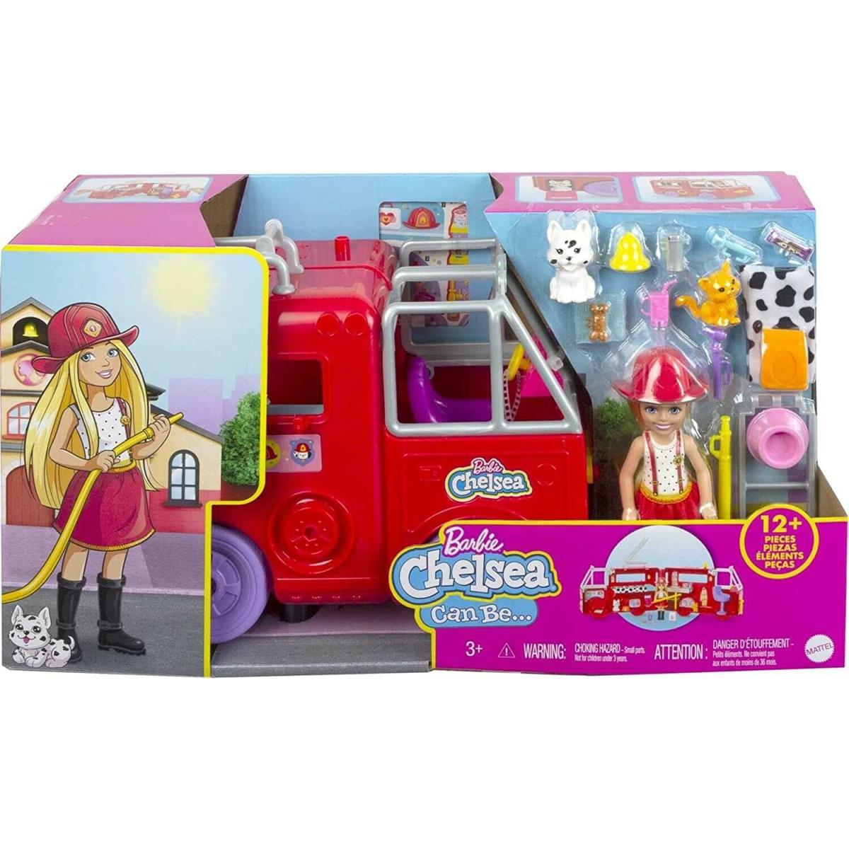 Barbie Chelsea Fire Truck Playset Chelsea Doll 15+ Storytelling Accessories