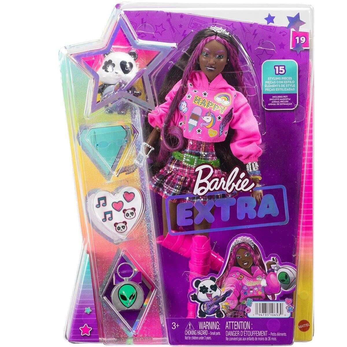 Mattel Barbie Extra Doll 19 with Pet Panda Clothes and Accessories - 2022