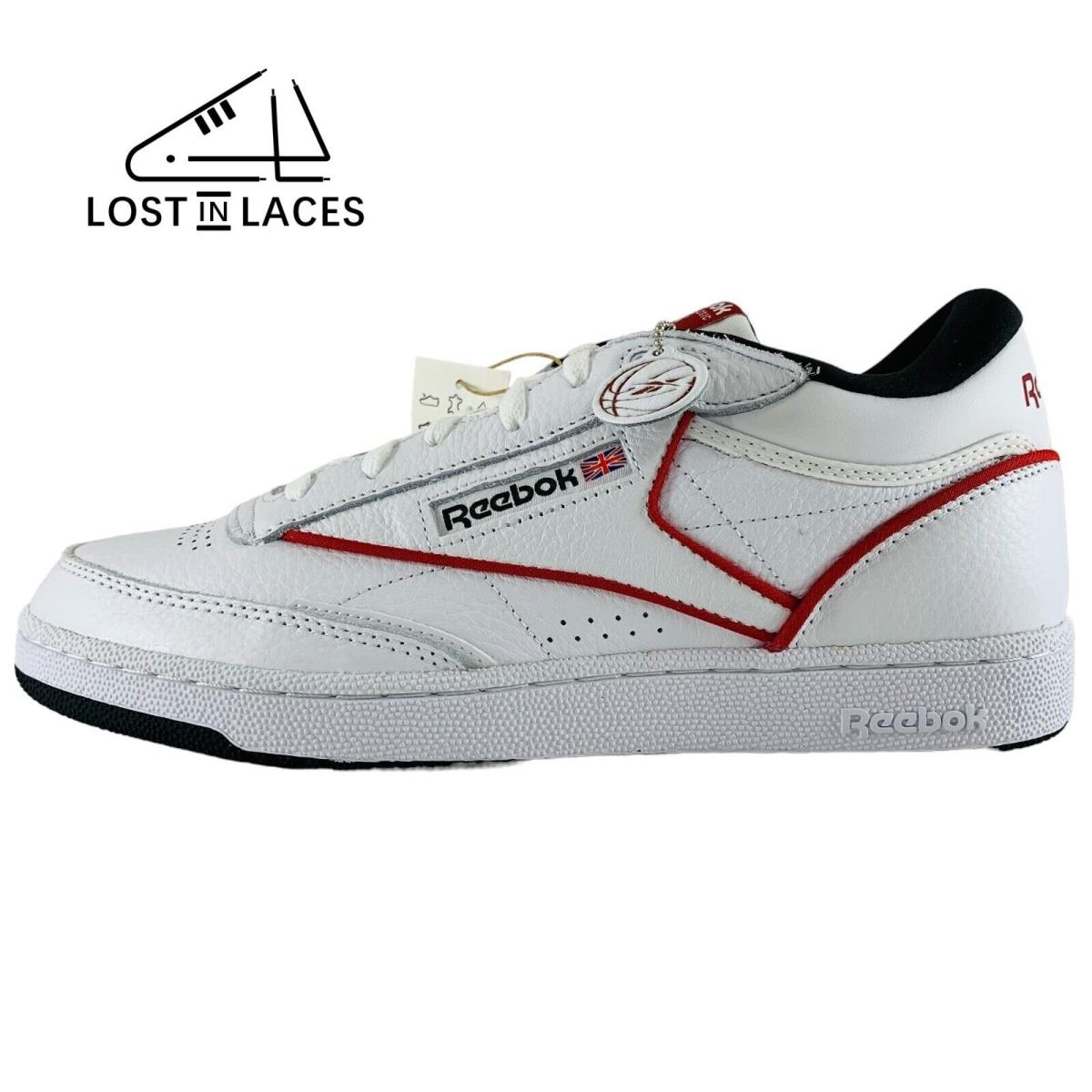 Reebok Club C Mid II White Red Black Sneakers Shoes GZ5718 Men`s Sizes