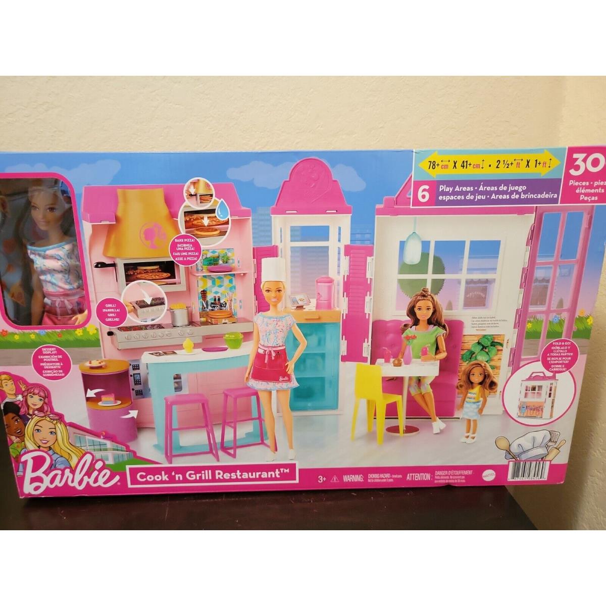 Barbie Cook `n Grill Restaurant Playset 25+ Pieces