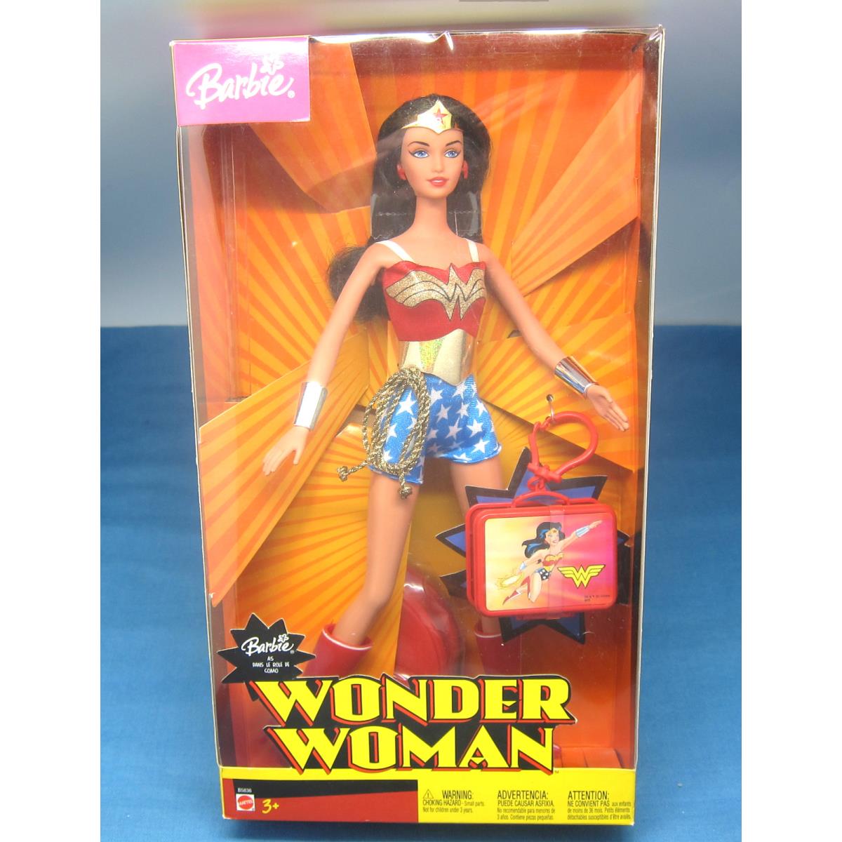 Barbie Wonder Woman 2003 with Stand Lasso Lunchbox Mattel B5836