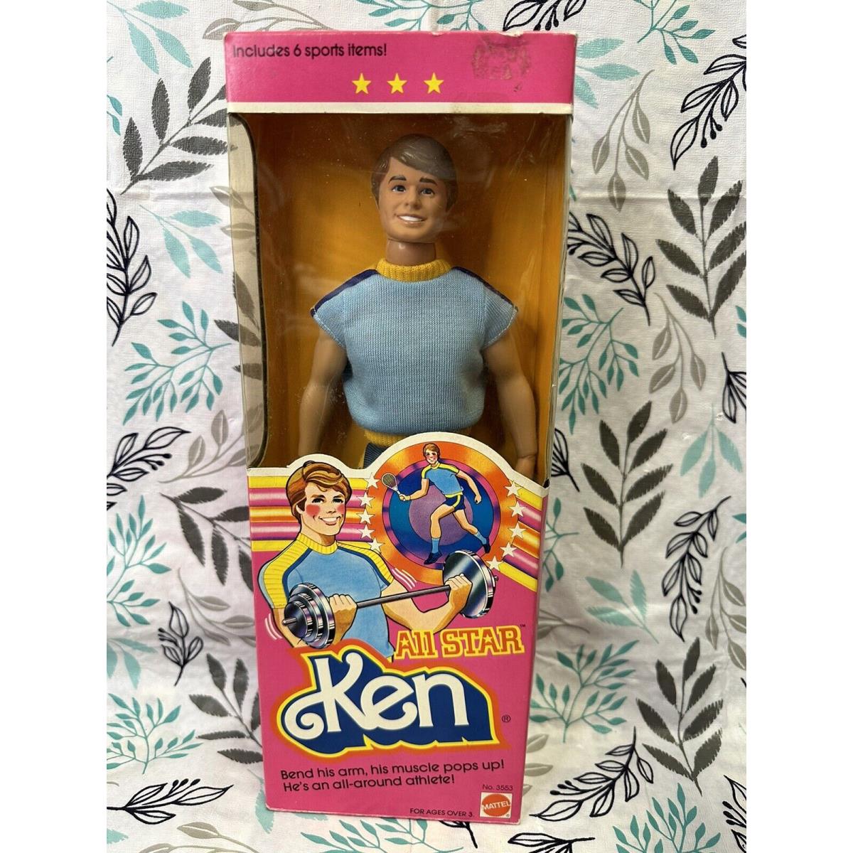 Barbie All Star Ken Doll Flexible Arm Muscles Mattel 1981 3553