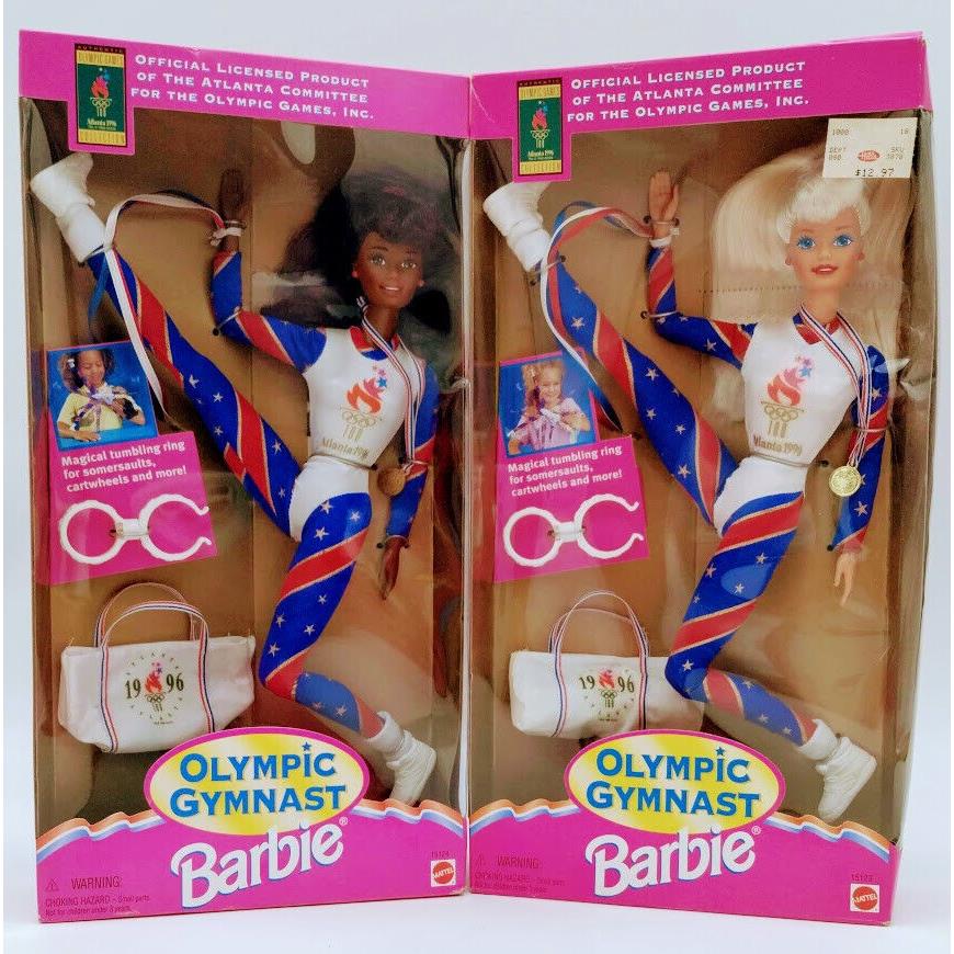 Vintage Set of 1995 Olympic Gymnast Barbies - 1996 Atlanta Olympics 15123/15124