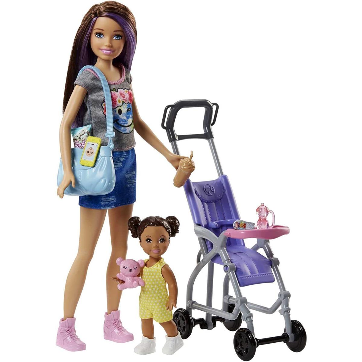Barbie Skipper Babysitters Playset with Stroller Toddler Doll FJB00