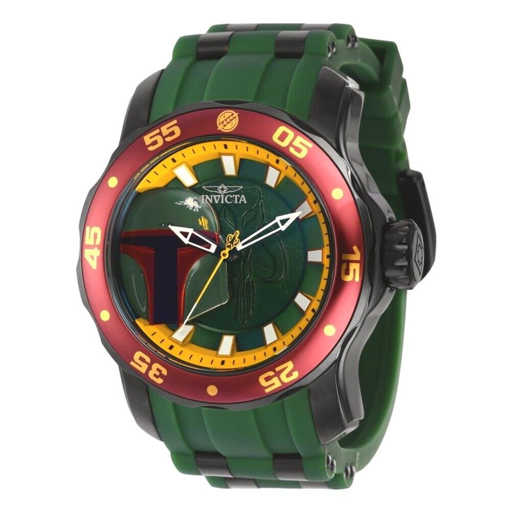 Invicta Star Wars Men`s 48mm Boba Fett Limited Edition Green Quartz Watch 37209