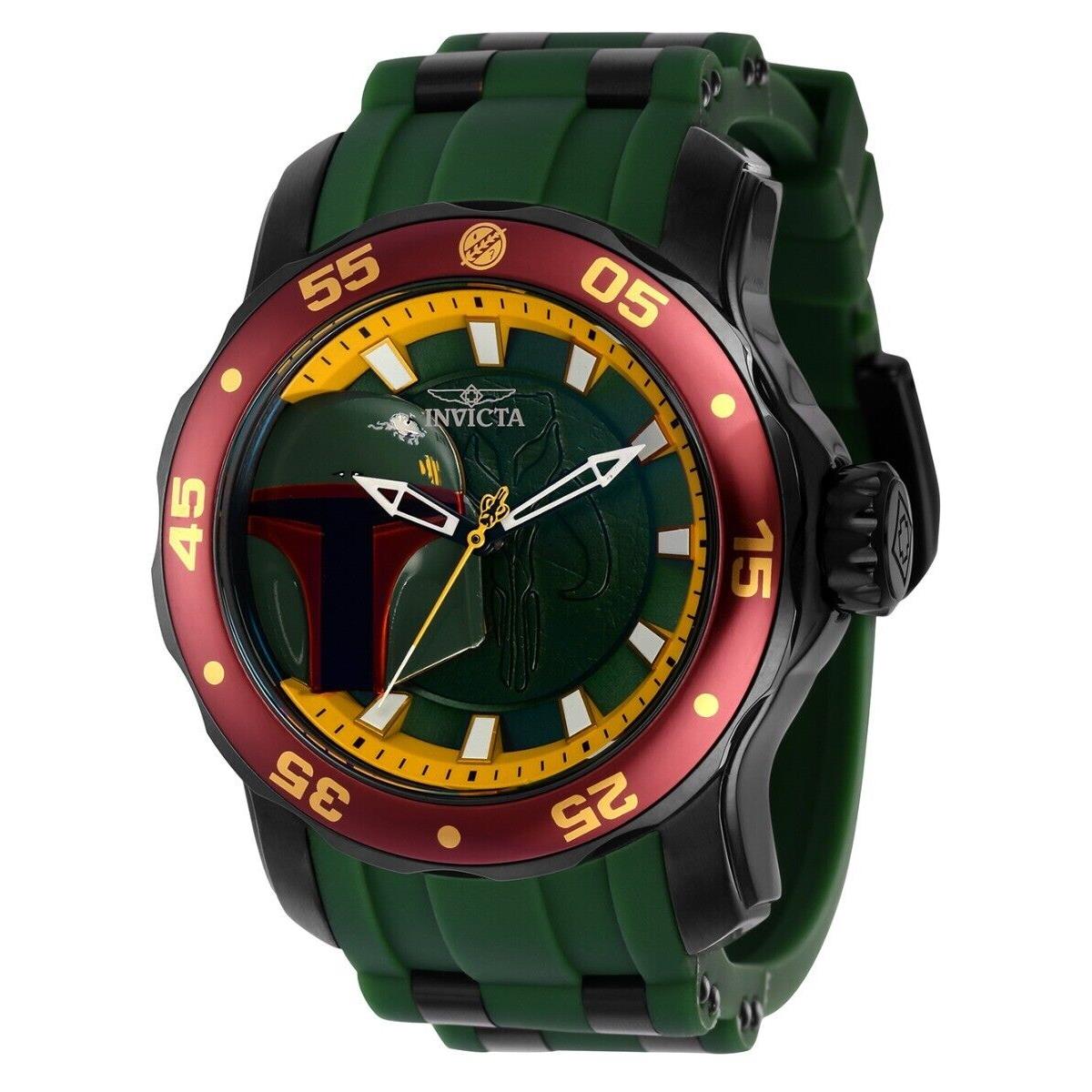 Invicta Star Wars Boba Fett Men`s Watch - 48mm Green Black 37209 Usa