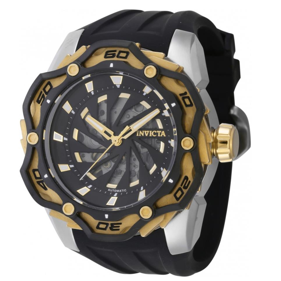 Invicta Ripsaw Automatic Men`s 49mm Black Skeleton Dial Silicone Watch 44111