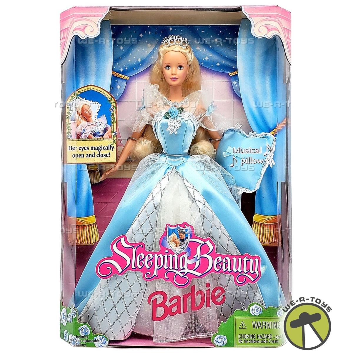 Sleeping Beauty Barbie Doll with Magical Eyes and Musical Pillow 1998 Mattel