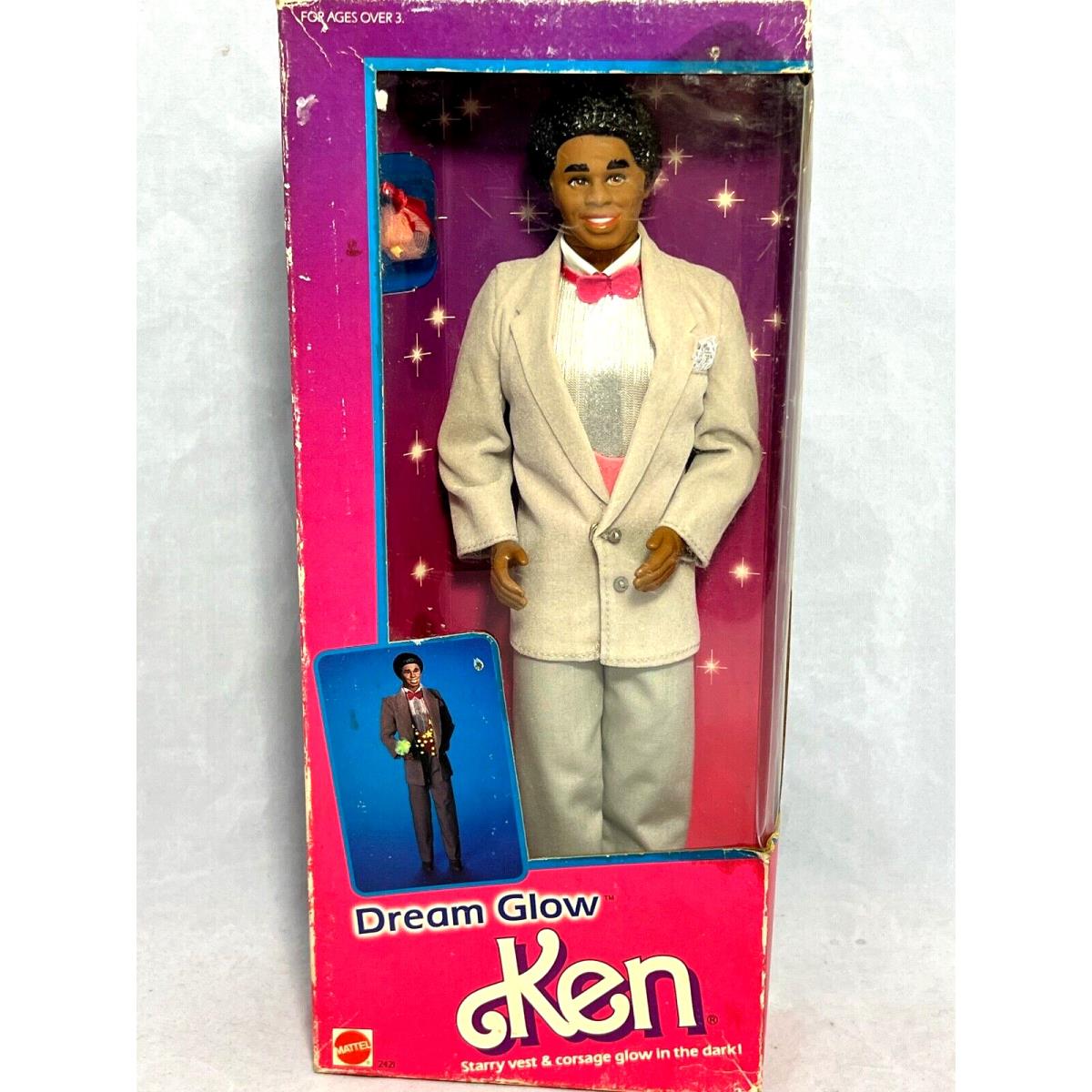 Dream Glow Ken 2421 African American/black Vintage 1985 Mattel Nrfb