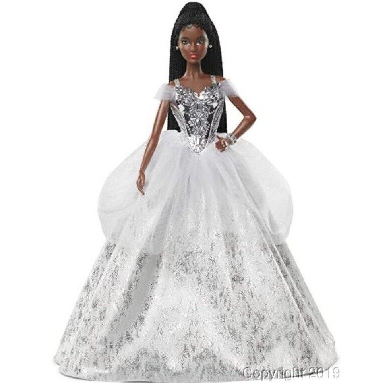 2021 Holiday African American Barbie Doll IN Stock Now - Doll Hair: Dark Brown, Doll Eye: Brown