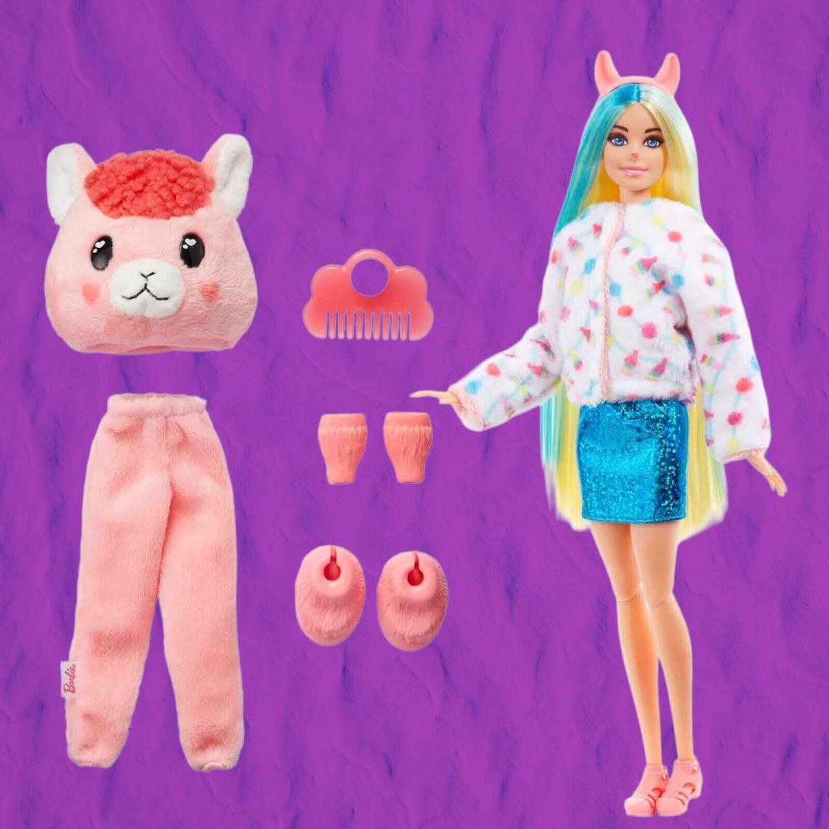 Barbie Cutie Reveal Llama Fantasy Series Doll 10 Surprise Accessories Plush