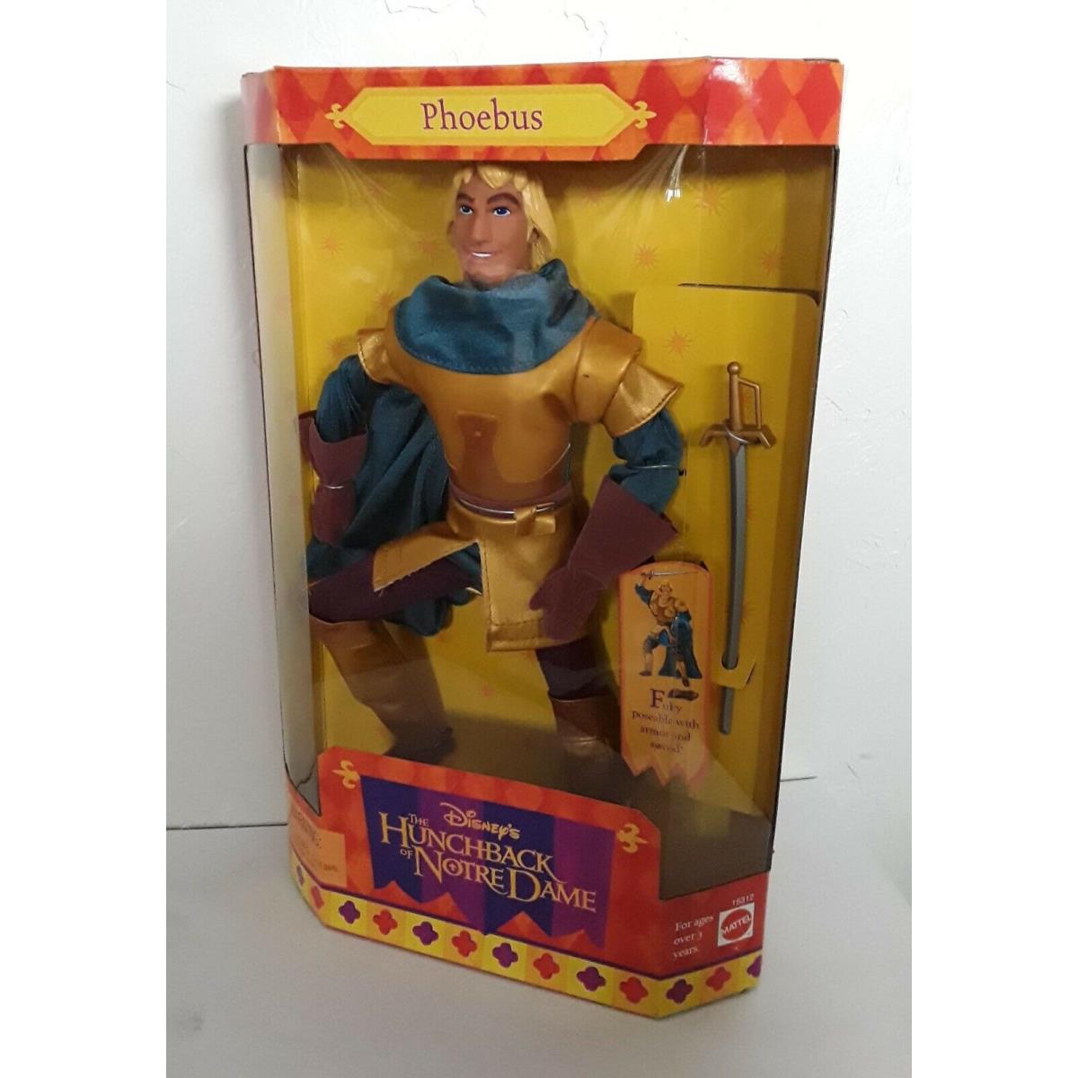 Mint Disney s Hunchback of Notre Dame Phoebus Doll Nrfb 15312 1995 Mattel Nrfb