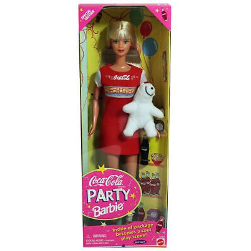 1998 Coca-cola Party Barbie Nrfb 22964 Mint Box