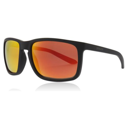 Dragon Melee Matte Black Red Ionized Lens 004 59mm Men`s Sunglasses Largefit