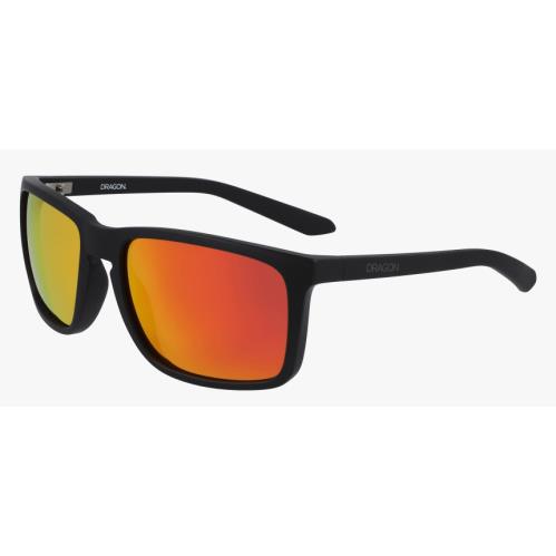 Dragon Melee Matte Black Red Ionized Lens 004 59mm Men`s Sunglasses Largefit