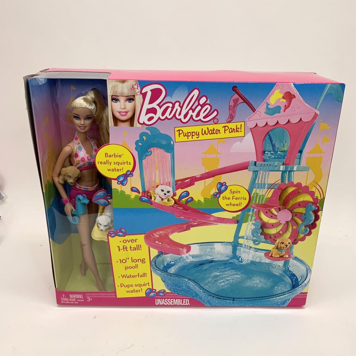 Barbie Puppy Water Park Doll Set V6982 Mattel 2010 1 Foot Tall