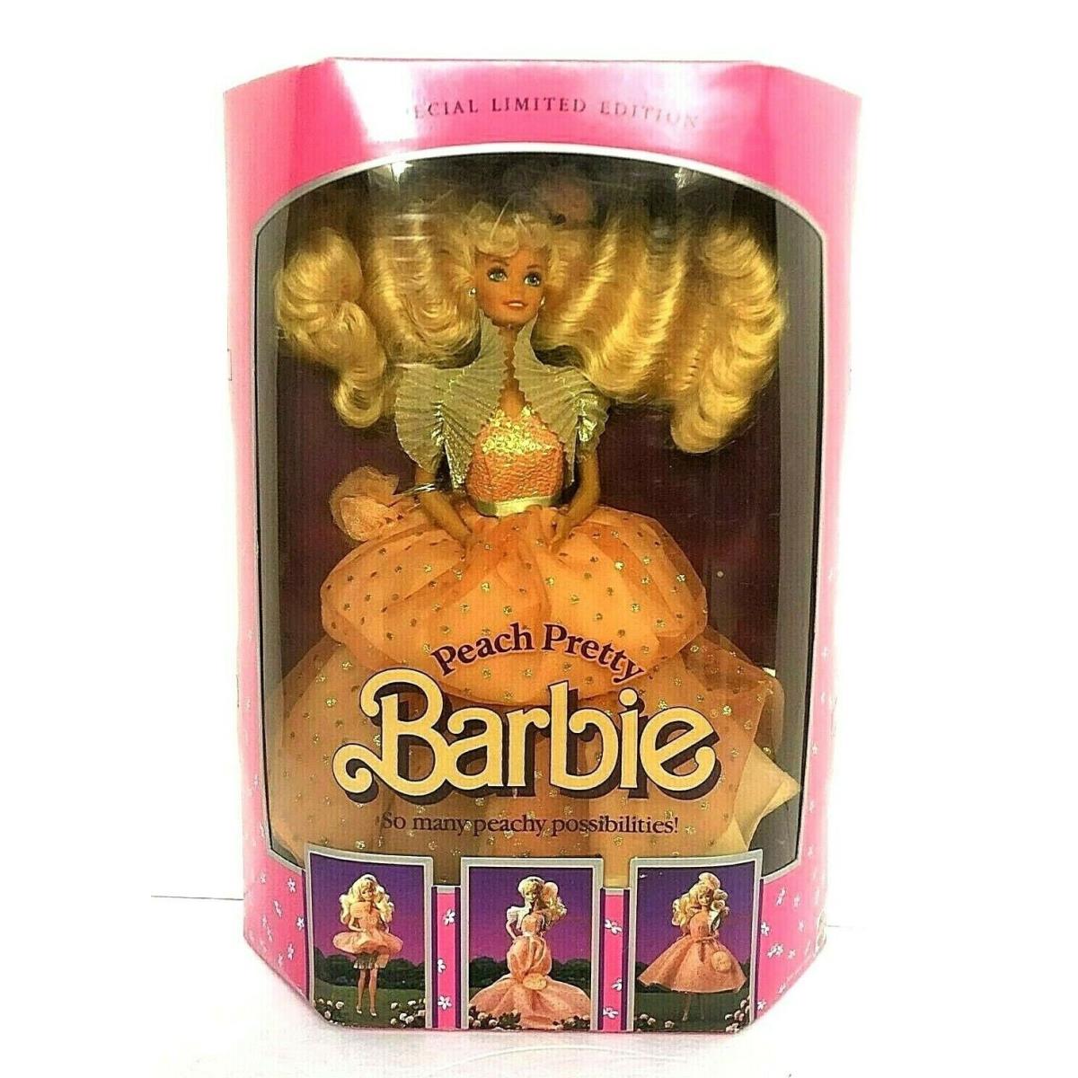 Vintage 1989 Peach Pretty Barbie Doll Special Limited Edition Mattel Mib 4870