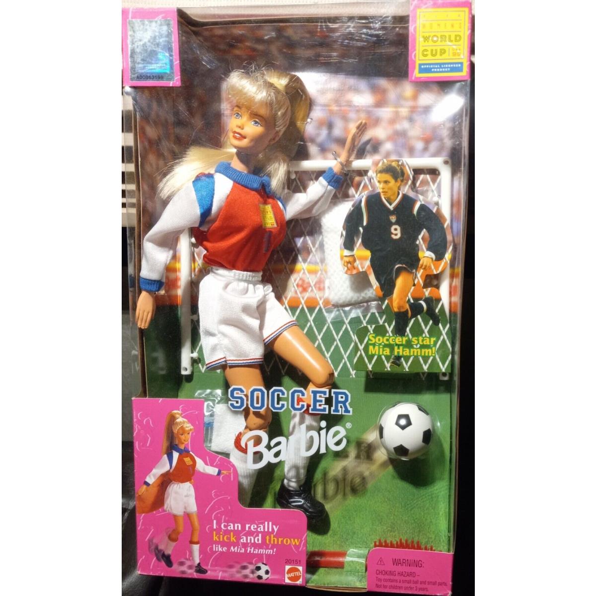 Soccer Barbie Doll 1999 Fifa Women s World Cup Mia Hamm on Box