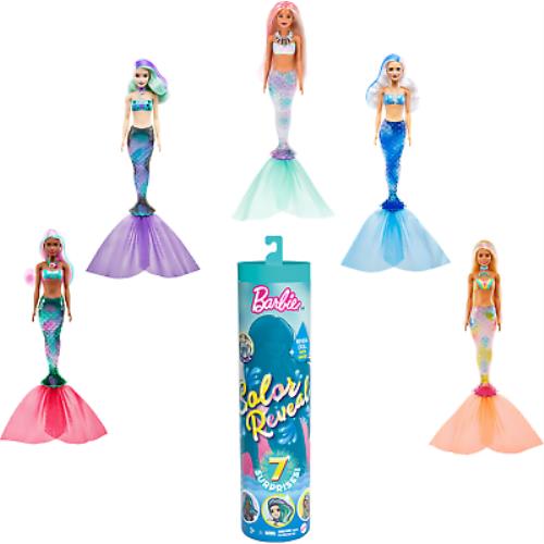 Barbie Color Reveal Mermaid Doll with 7 Surprises Styles May Vary