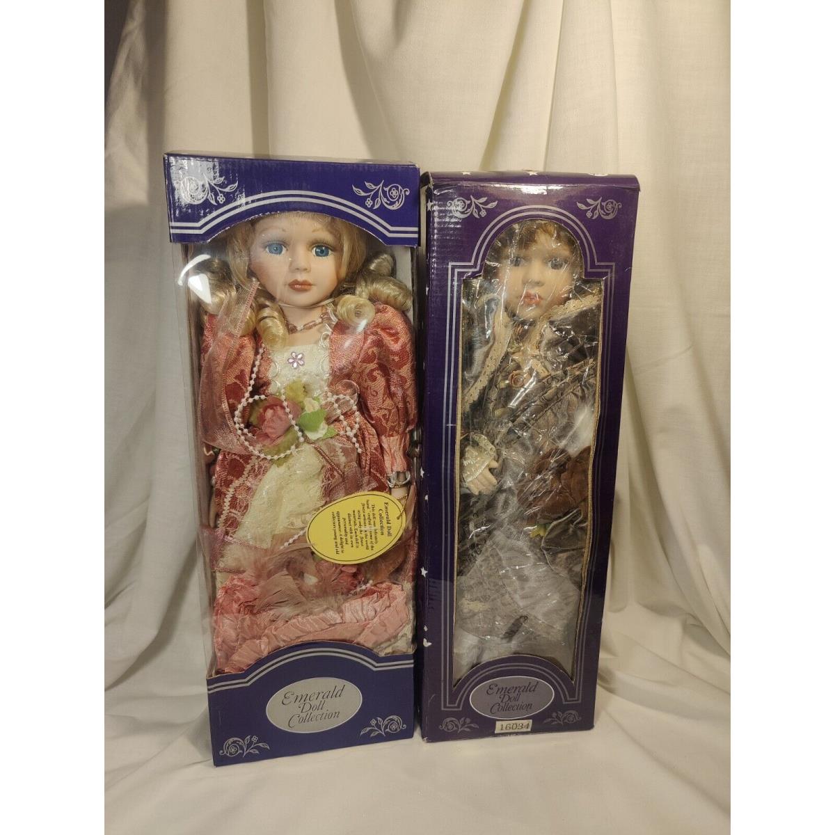 2 Emerald Doll Collection Artist Edition Lindsay 16 Porcelain Dolls