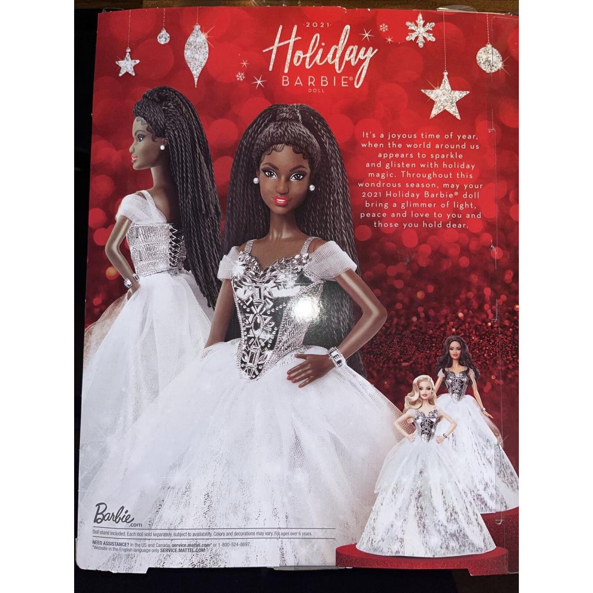 Barbie Signature Holiday Doll 2021 GXL19 Black Hair W Braids Christmas