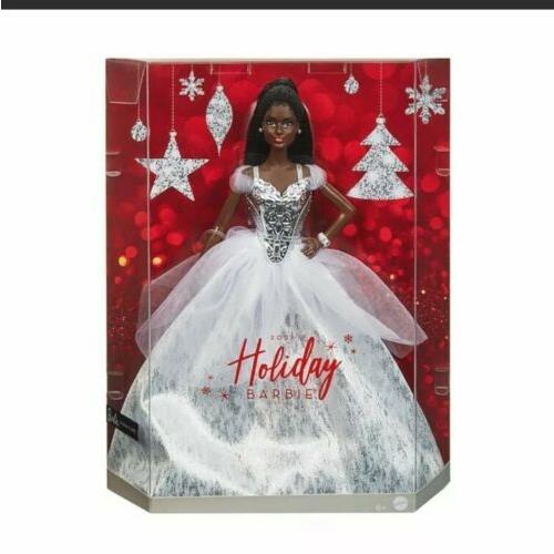 Mattel 2021 Holiday Barbie African American with Braids IN Stock