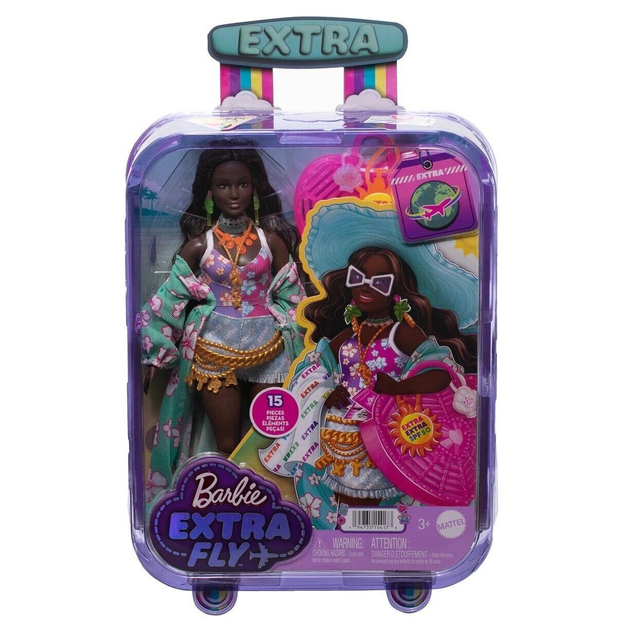 Mattel Travel Barbie Doll with Beach Fashion Barbie Extra Fly 2023