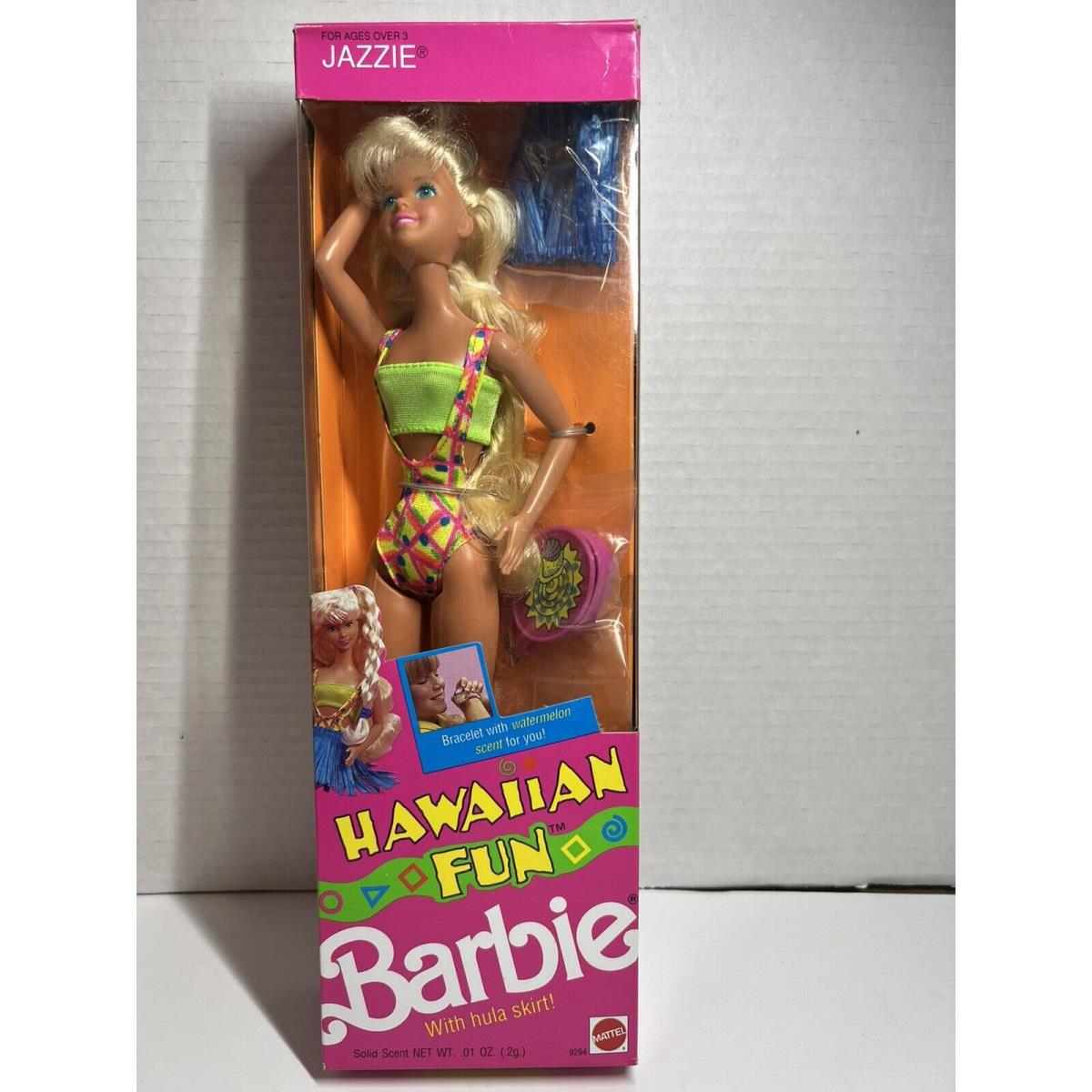 1990 Hawaiian Fun Jazzie Barbie W/hula Skirt 9294 Mattel