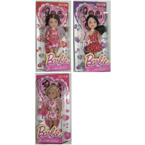 Barbie Valentine`s Day 2014 Kelly Chelsea Madison Cupid Doll Set of 3