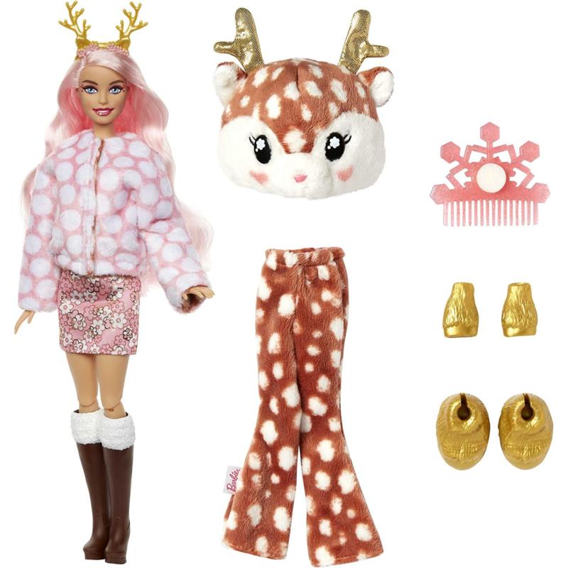 Barbie Doll Cutie Reveal Doll Deer with 10 Surprises Pet - Toys Gifts For Kids